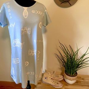 90s Beachy Light Blue Sundress